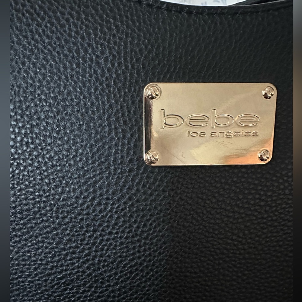 Bebe Black Tote with Gold Accents - Picture 3 of 15